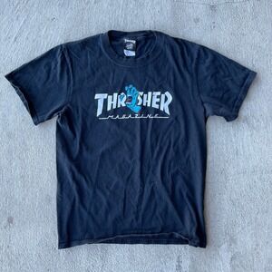 Thrasher Magazine Santa Cruz Skate T‎ Shirt Youth Large Black Graphic Tee